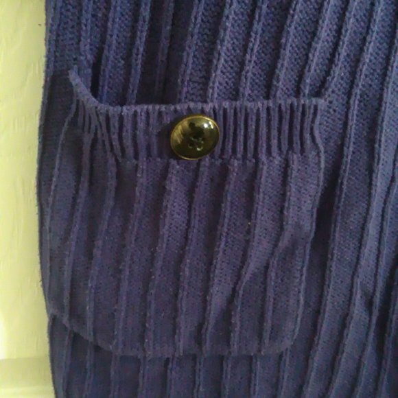 Violet Cowl Neck Bell Sleeve Sweater / Sweaterdres w Pocket and Gorgeous Buttons - Picture 3 of 5